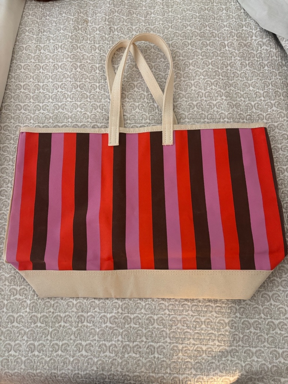 Large KULE Stripe Cavas Tote Bag